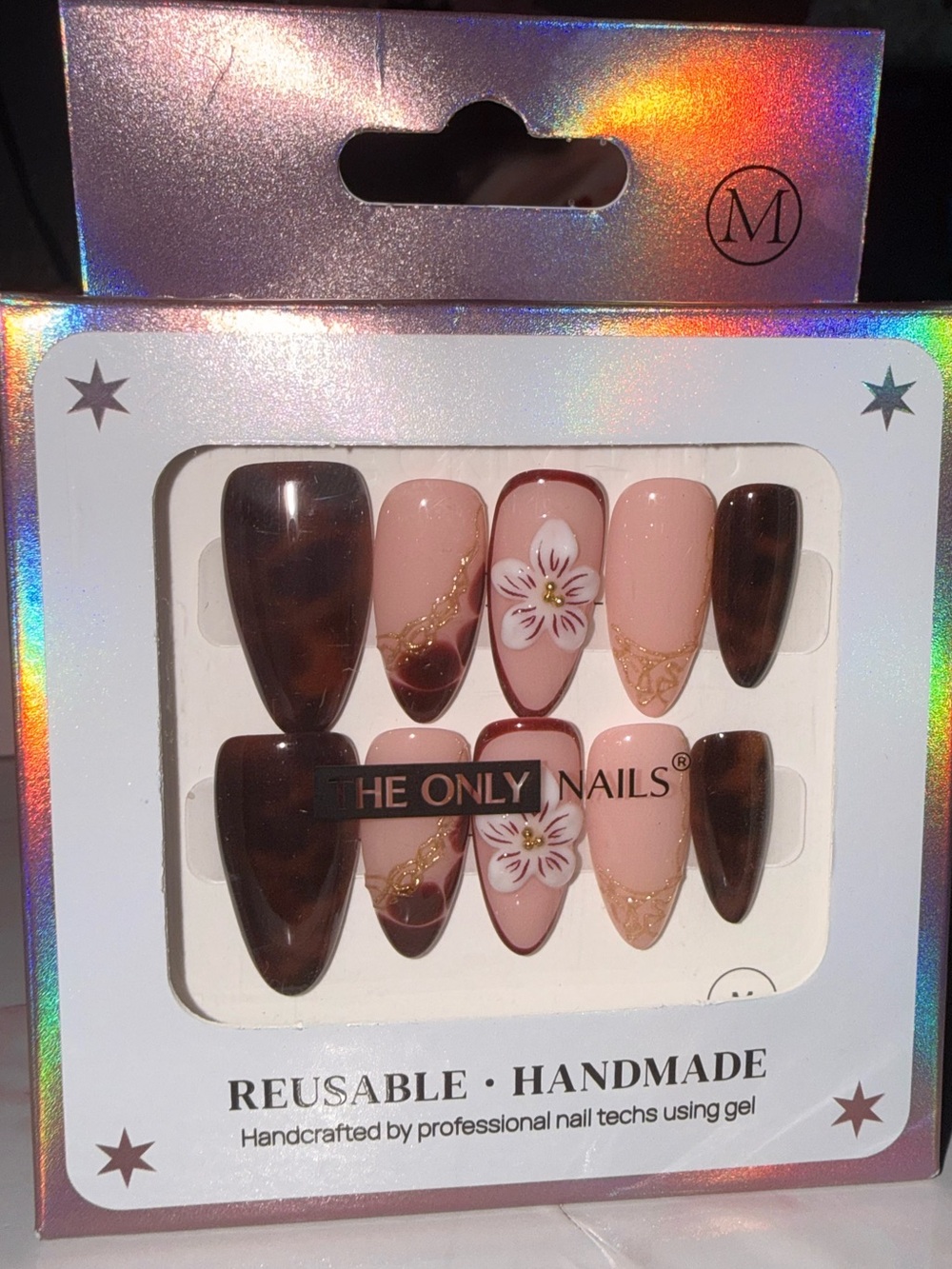 The Only Nails Reusable Nude & Brown Animal Print/ Floral Press-On Nail Set - Picture 5 of 7
